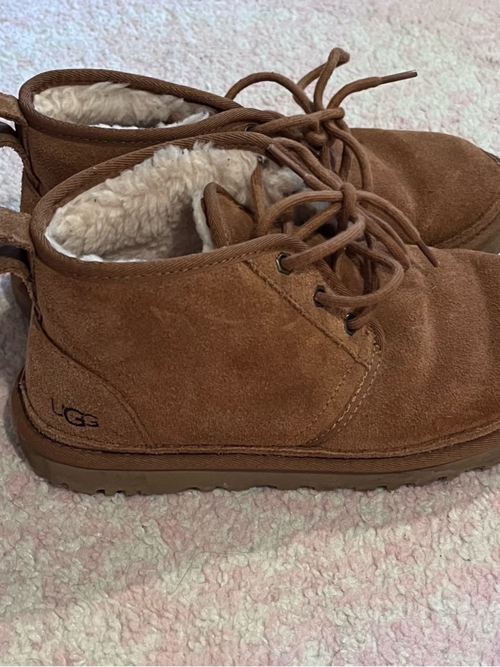 UGG Women’s Brown Suede Lined Lace-Up Boots